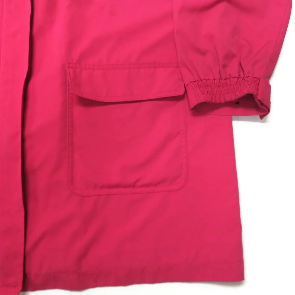 LL Bean 3 in 1 Jacket Womens XL Pink + Bucket Hat Long Trench Nylon Wool Rain‎